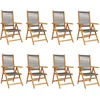 Image de vidaXL - Tuinstoelen - 8 - st - verstelbaar - massief - acaciahout - grijs