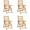 Image de vidaXL - Tuinstoelen - 4 - st - verstelbaar - massief - acaciahout - beige