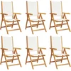 Image de vidaXL - Tuinstoelen - 6 - st - massief - hout - en - stof - crèmewit