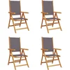 Image de vidaXL - Tuinstoelen - 4 - st - verstelbaar - hout - en - stof - antracietkleurig