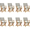Image de vidaXL - Tuinstoelen - 8 - st - inklapbaar - poly - rattan - en - massief - hout - grijs