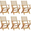 Image de vidaXL - Tuinstoelen - 6 - st - inklapbaar - poly - rattan - en - massief - hout - beige