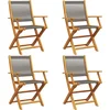 Image de vidaXL - Tuinstoelen - 4 - st - inklapbaar - massief - acaciahout - grijs