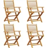 Image de vidaXL - Tuinstoelen - 4 - st - inklapbaar - massief - acaciahout - beige