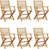 Image de vidaXL - Tuinstoelen - 6 - st - inklapbaar - massief - acaciahout - beige