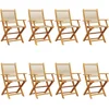 Image de vidaXL - Tuinstoelen - 8 - st - inklapbaar - massief - acaciahout - beige