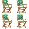 Image de vidaXL - Tuinstoelen - 4 - st - inklapbaar - stof - en - massief - hout - groen
