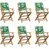 Image de vidaXL - Tuinstoelen - 6 - st - inklapbaar - stof - en - massief - hout - groen