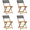 Image de vidaXL - Tuinstoelen - 4 - st - inklapbaar - poly - rattan - en - massief - hout - zwart