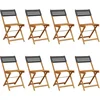Image de vidaXL - Tuinstoelen - 8 - st - inklapbaar - poly - rattan - en - massief - hout - zwart