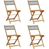 Image de vidaXL - Tuinstoelen - 4 - st - inklapbaar - poly - rattan - en - massief - hout - grijs