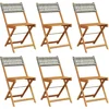 Image de vidaXL - Tuinstoelen - 6 - st - inklapbaar - poly - rattan - en - massief - hout - grijs