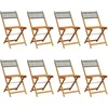 Image de vidaXL - Tuinstoelen - 8 - st - inklapbaar - poly - rattan - en - massief - hout - grijs