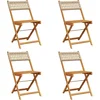 Image de vidaXL - Tuinstoelen - 4 - st - inklapbaar - poly - rattan - en - massief - hout - beige