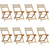 Image de vidaXL - Tuinstoelen - 8 - st - inklapbaar - poly - rattan - en - massief - hout - beige