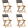 Image de vidaXL - Tuinstoelen - 4 - st - inklapbaar - massief - acaciahout - zwart