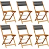 Image de vidaXL - Tuinstoelen - 6 - st - inklapbaar - massief - acaciahout - zwart
