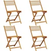 Image de vidaXL - Tuinstoelen - 4 - st - inklapbaar - massief - acaciahout - beige