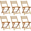 Image de vidaXL - Tuinstoelen - 6 - st - inklapbaar - massief - acaciahout - beige