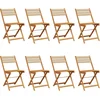 Image de vidaXL - Tuinstoelen - 8 - st - inklapbaar - massief - acaciahout - beige