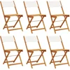 Image de vidaXL - Tuinstoelen - 6 - st - inklapbaar - massief - hout - en - stof - crèmewit
