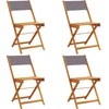 Image de vidaXL - Tuinstoelen - 4 - st - inklapbaar - massief - hout - en - stof - antracietkleur