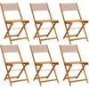 Image de vidaXL - Tuinstoelen - 6 - st - inklapbaar - stof - en - massief - hout - taupe