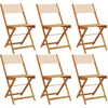 Image de vidaXL - Tuinstoelen - 6 - st - inklapbaar - stof - en - massief - hout - beige
