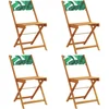 Image de vidaXL - Tuinstoelen - 4 - st - inklapbaar - stof - en - massief - hout - groen
