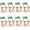 Image de vidaXL - Tuinstoelen - 8 - st - inklapbaar - stof - en - massief - hout - groen