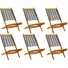 Image de vidaXL - Klapstoelen - 6 - stuks - Grijs - Massief - Acaciahout
