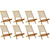Image de vidaXL - Tuinstoelen - 8 - st - inklapbaar - massief - acaciahout - beige