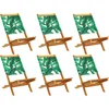 Image de vidaXL - Tuinstoelen - 6 - st - inklapbaar - stof - en - massief - hout - groen