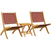 Image de vidaXL - Tuinstoelen - 2 - st - inklapbaar - met - tafel - massief - hout - rood