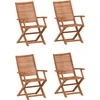 Image de vidaXL - Tuinstoelen - 4 - st - inklapbaar - 57x66x95 - cm - massief - acaciahout