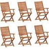 Image de vidaXL - Tuinstoelen - 6 - st - inklapbaar - 57x66x95 - cm - massief - acaciahout
