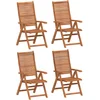 Image de vidaXL - Tuinstoelen - 4 - st - verstelbaar - 56x72x107 - cm - massief - acaciahout