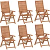 Image de vidaXL - Verstelbare - klapstoelen, - 6 - stuks, - 56x72x107 - cm, - massief - acaciahout.