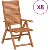 Image de vidaXL - Verstelbare - klapstoelen, - 8 - stuks, - 56x72x107 - cm, - massief - acaciahout.
