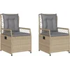 Image de vidaXL - Tuinstoelen - 2 - st - verstelbaar - poly - rattan - beige