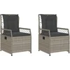 Image de vidaXL - Tuinstoelen - 2 - st - verstelbaar - poly - rattan - lichtgrijs