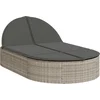 Image de vidaXL - Ligbed - 2-persoons - met - kussens - poly - rattan - lichtgrijs
