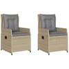 Image de vidaXL - Tuinstoelen - 2 - st - verstelbaar - poly - rattan - beige