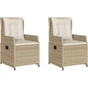 Image de vidaXL - Tuinstoelen - 2 - st - verstelbaar - poly - rattan - beige