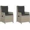 Image de vidaXL - Tuinstoelen - 2 - st - verstelbaar - poly - rattan - lichtgrijs