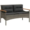 Image de vidaXL - Tuinbank - met - kussens - 116x62,5x74 - cm - poly - rattan - grijs