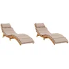 Image de vidaXL - Ligstoelen - met - kussens - 2 - st - massief - acaciahout - taupe
