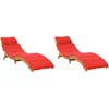 Image de vidaXL - Ligstoelen - met - kussens - 2 - st - massief - acaciahout - rood