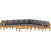 Image de vidaXL - 6-delige - Loungeset - met - kussens - massief - acaciahout