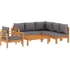 Image de vidaXL - 5-delige - Loungeset - met - kussens - massief - acaciahout